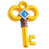 3d gold key logo