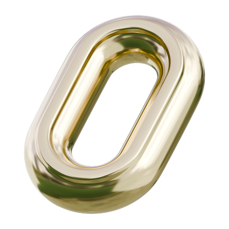 Gold Linked Chain Link Abstract Shape  3D Icon