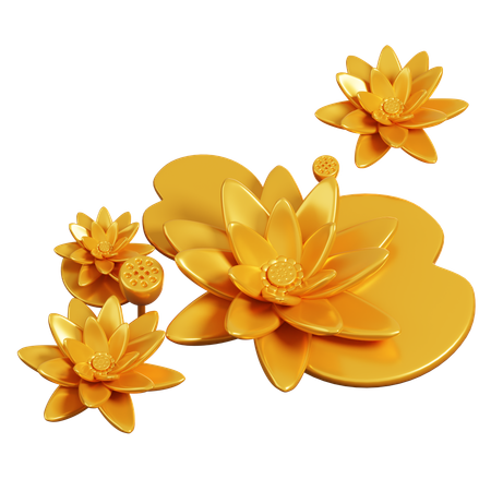 Gold Lotus  3D Icon