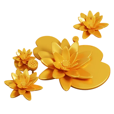 Gold Lotus  3D Icon