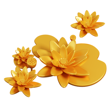 Gold Lotus  3D Icon
