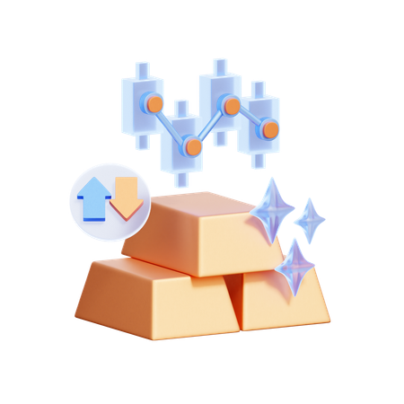 Gold Market Analysis  3D Icon