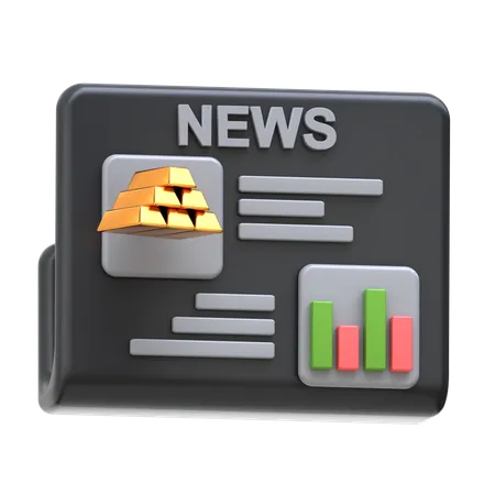 Gold Market News  3D Icon