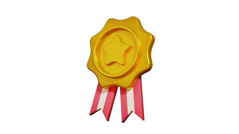 Gold Medal  3D Illustration