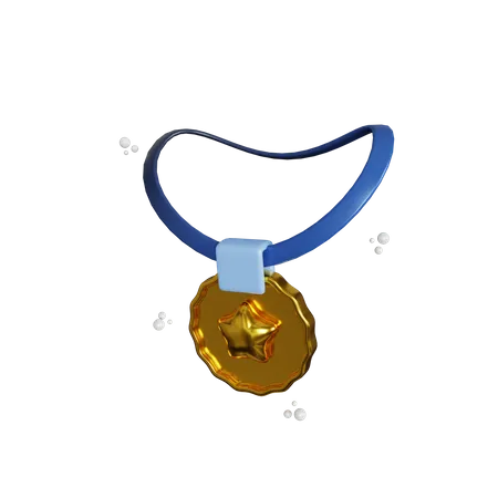 3 D Rendering Gold Medal Isolated Object 3D Illustration