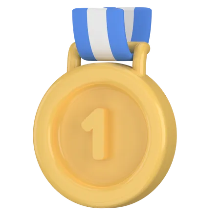 First Place Gold Medal 3D Icon