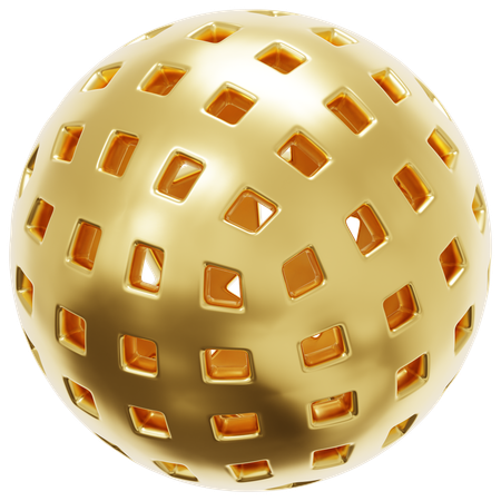 Gold Micro Holes  3D Icon