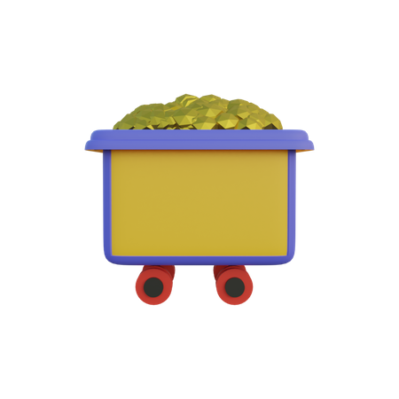 Gold Mine Cart  3D Illustration