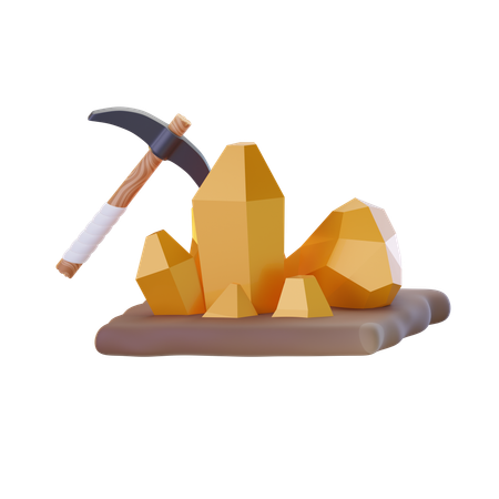 Gold Mining  3D Icon