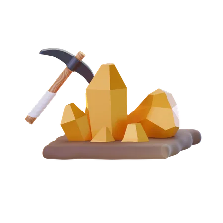 Gold Mining  3D Icon