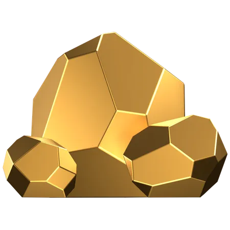 Gold Nugget  3D Icon