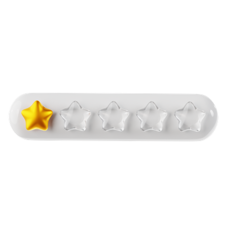 Gold One Star Rating  3D Icon