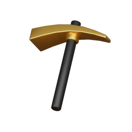 Gold pickaxe  3D Icon