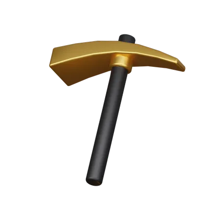 Gold pickaxe  3D Icon
