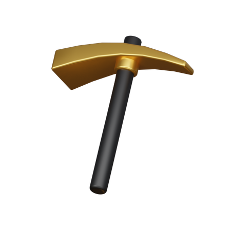 Gold pickaxe  3D Icon