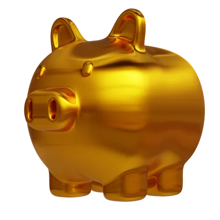 Gold Pig  3D Icon