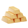 3d gold pile logo