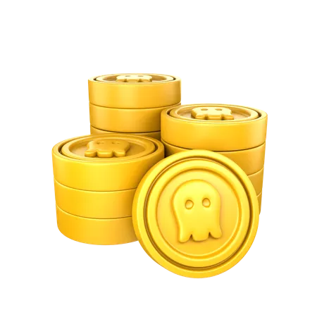 Gold Pirate Coins  3D Icon