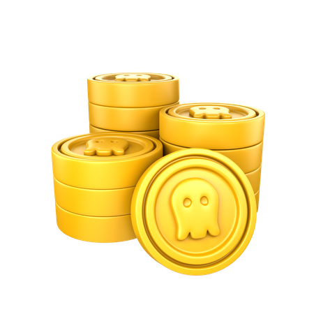 Gold Pirate Coins  3D Icon