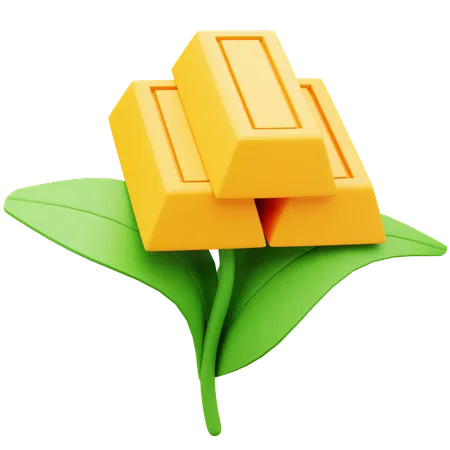 Gold Plant  3D Icon