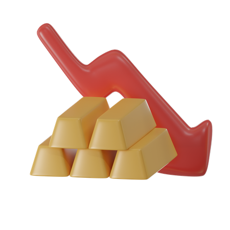 Gold Price Decrease  3D Icon