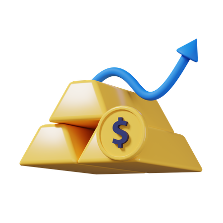 Gold Price Increase  3D Icon