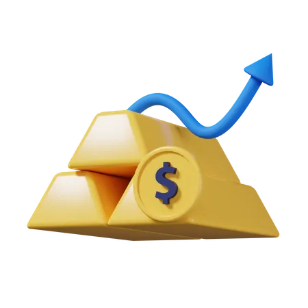 Gold Price Increase  3D Icon