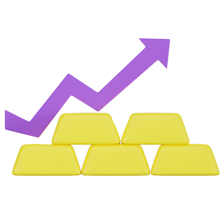 Gold Price Increases  3D Icon