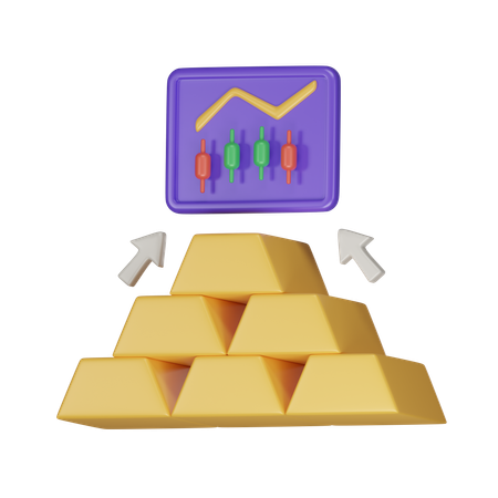 Gold Price Rise  3D Icon