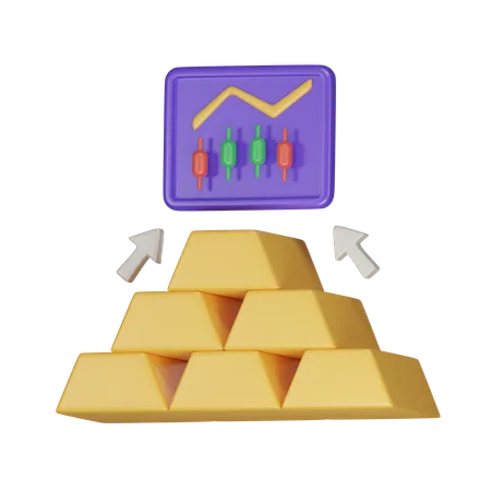 Gold Price Rise  3D Icon