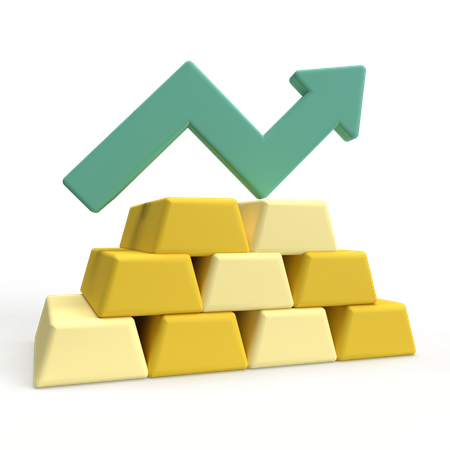 Gold Price Up  3D Icon