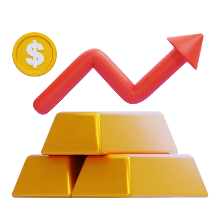 Gold Prices Rise  3D Icon