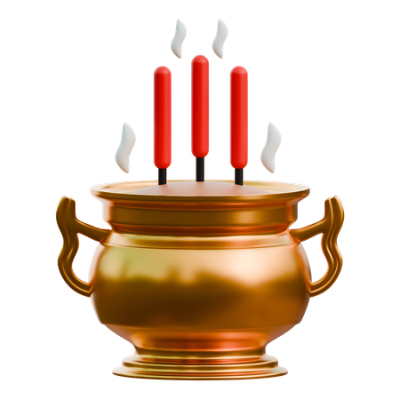 Goldener Weihrauchtopf  3D Icon