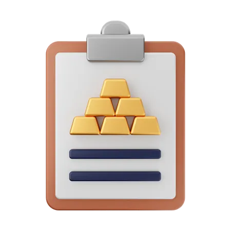 Gold Report  3D Icon
