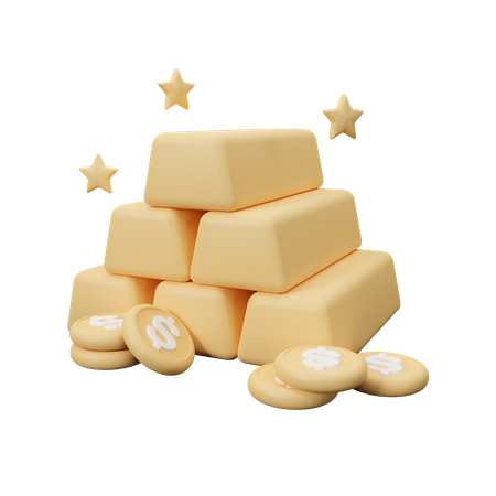 Gold reserve  3D Icon