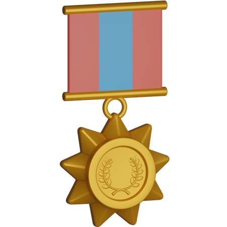 Gold Ribbon 3D Icon