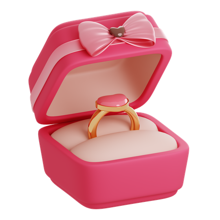 Gold Ring Box  3D Icon