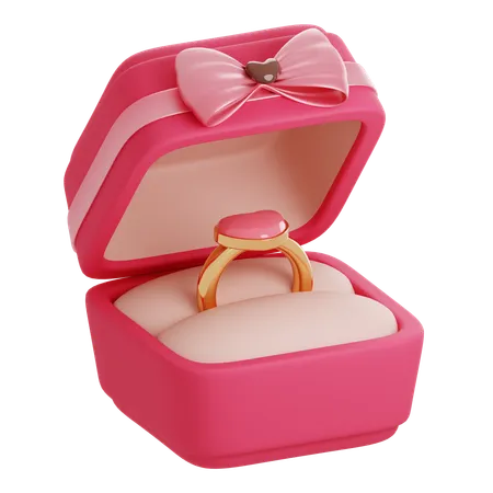 Gold Ring Box  3D Icon