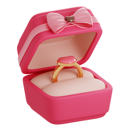 Gold Ring Box  3D Icon