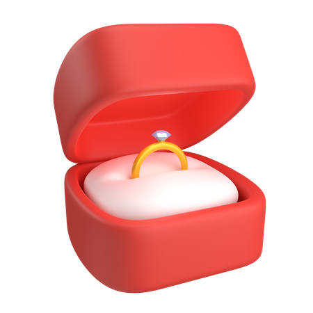 Gold Ring Box  3D Illustration