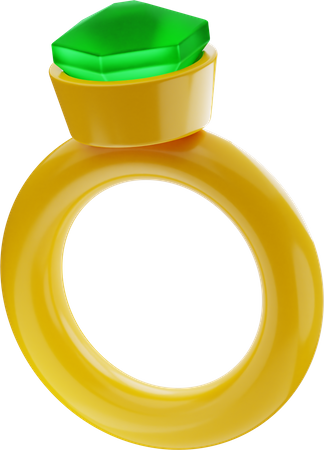 Gold Ring Jewelry 3D Illustration