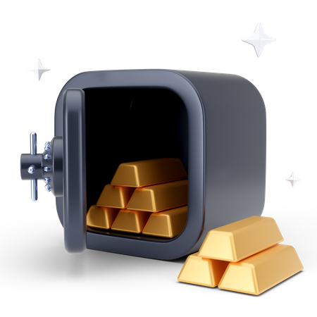 Gold Safe  3D Icon
