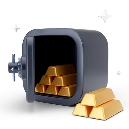 Gold Safe  3D Icon