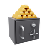 3d gold locker logo