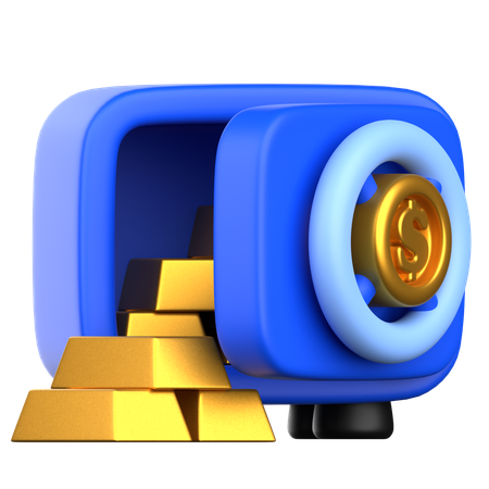 Gold Safe Box  3D Icon