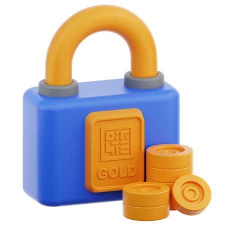 金のセキュリティ  3D Icon