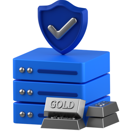 Gold server  3D Icon