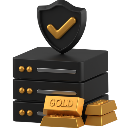 Gold server  3D Icon
