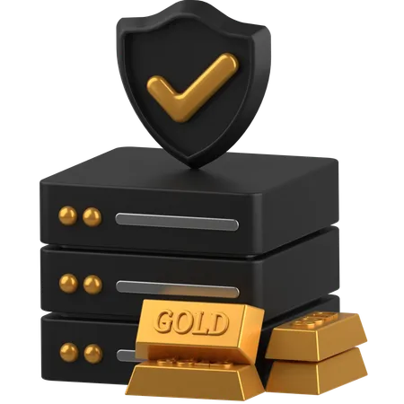 Gold server  3D Icon