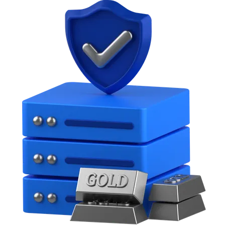 Gold server  3D Icon